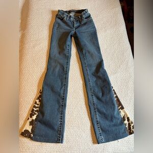 Wrangler Blue Flare Jeans with Animal Print